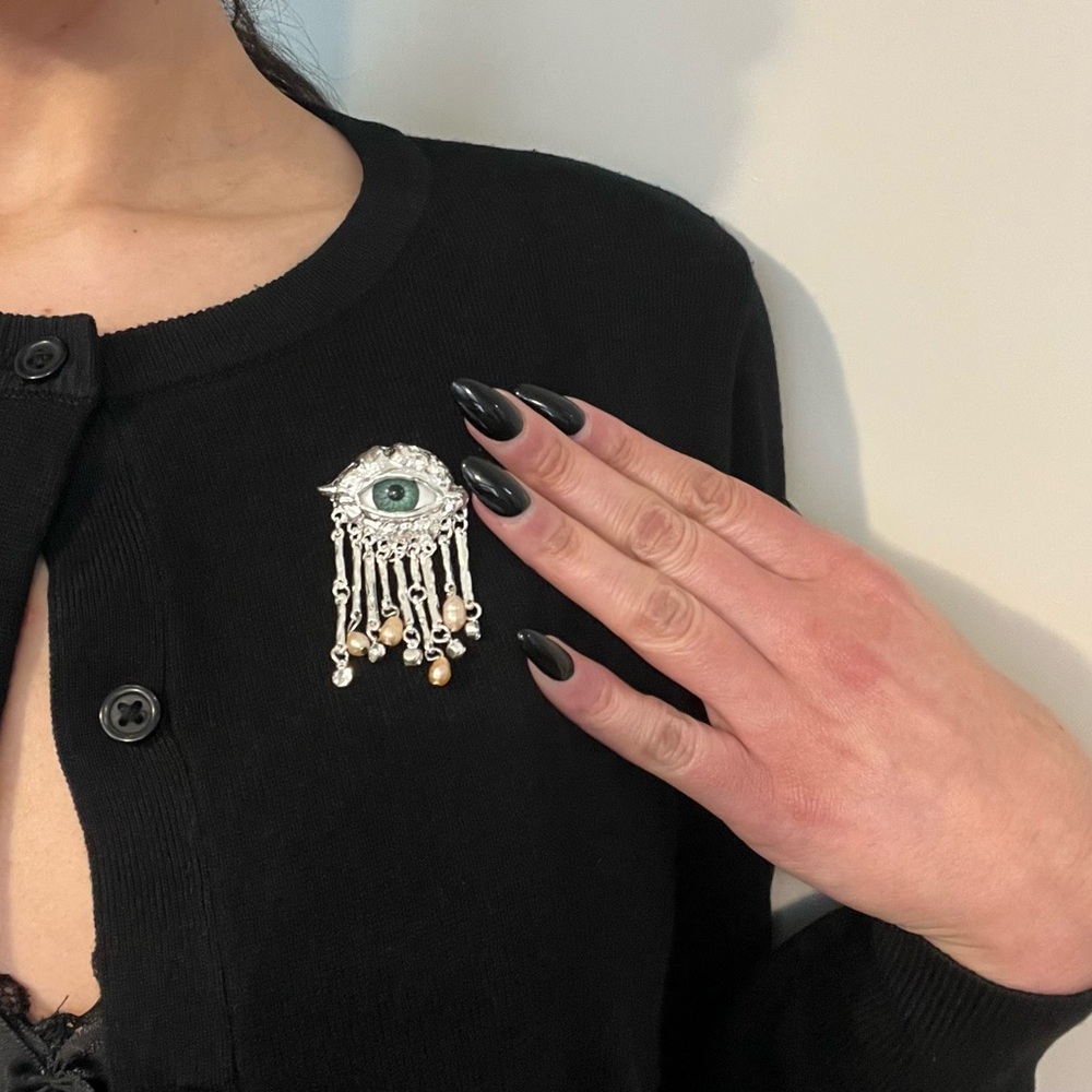 Dangling Eyeball Pin. Weird Accessory. Corporate Goth. Alt. Spirit Halloween.
